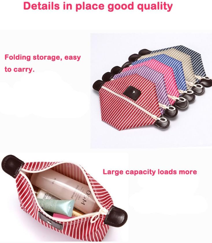 THTAJ 2 Pack Make Up Bag for Traveling,Preppy make up bag,Toiletry Bag,Nylon Cosmetic Bag,Light Pink Makeup Bag,Skin Care Bag，Tiny Makeup Bag - Image 5
